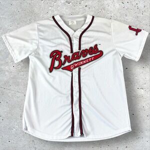 Gwinnett Braves Home Baseball Jersey Adult Large White #15‎ Fan Promo